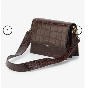 JW Pei Mini Flap Crossbody Burgundy Brown